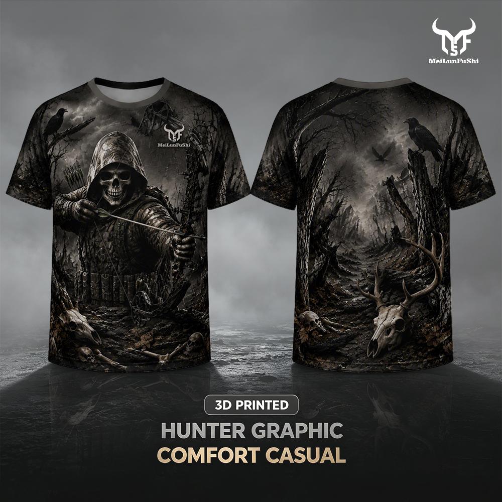 Gothic Skull Archer 3D Print T - Outdoor Hunting Graphic Tees 评论和价格