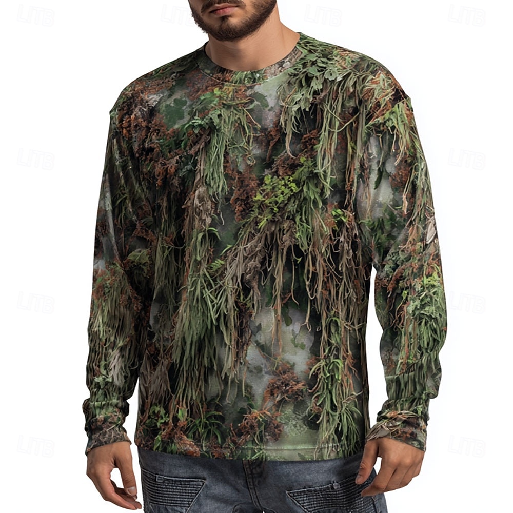 Men's Camo Animal Print Long S - Outdoor Hunting Graphic Tees 评论和价格