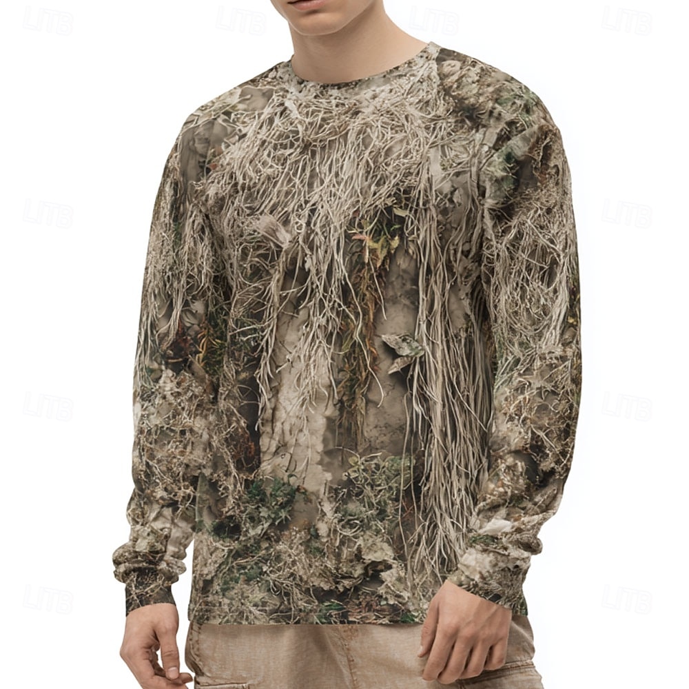 Men's Camo Animal Print Long S - Outdoor Hunting Graphic Tees 评论和价格