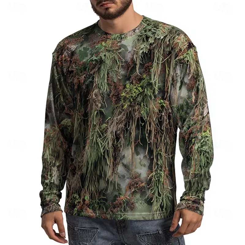Men's Camo Animal Print Long S - Outdoor Hunting Graphic Tees 评论和价格