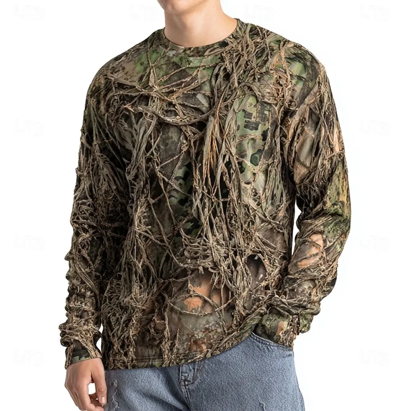 Men's Camo Animal Print Long S - Outdoor Hunting Graphic Tees 评论和价格