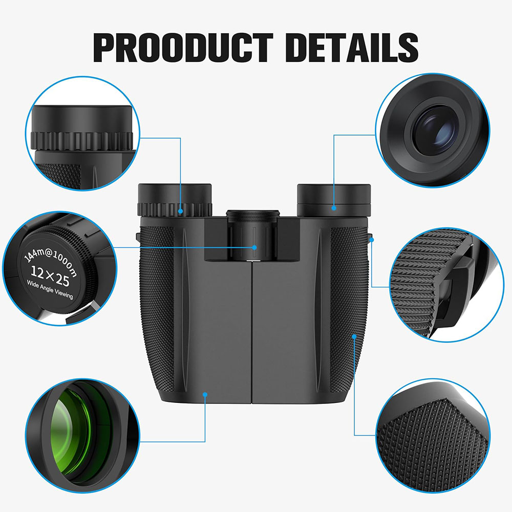 Binoculars 12X25 HD Mini Porta - Hunting Outdoor Watch 评论和价格