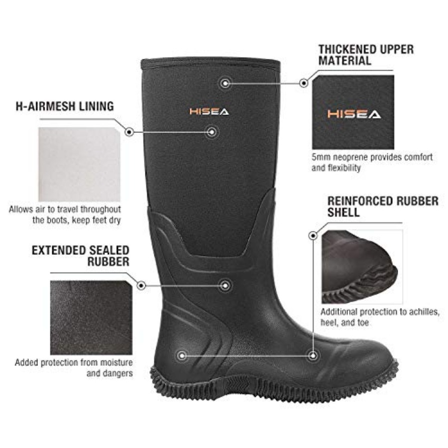 HISEA Men's Rain Boots, Waterp - Hunting Outdoor Boots 评论和价格