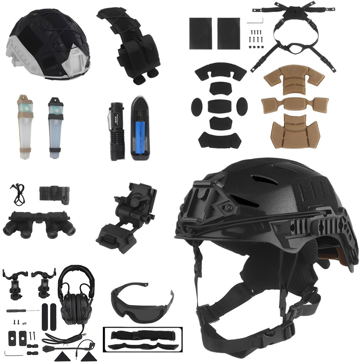 Tactical Helmet Set with Commu - Outdoor Hunting Movies 评论和价格