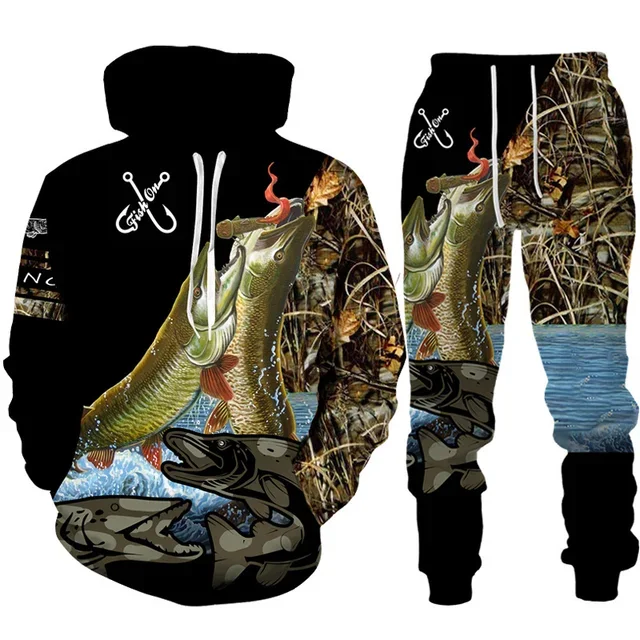 Novelty 3D Fish Printed Men Wo - Outdoor Hunting Pants Women 评论和价格
