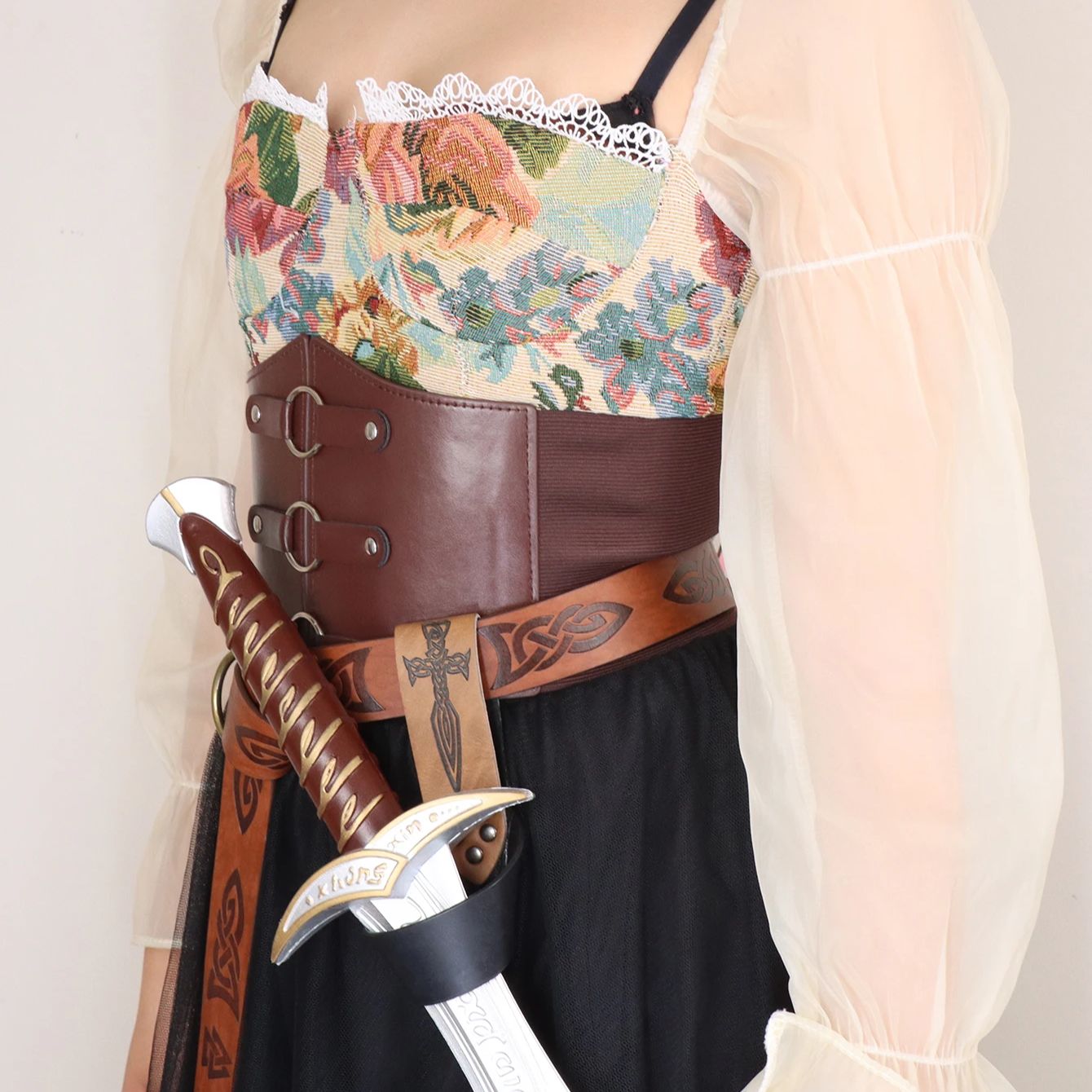 1pc Medieval PU Leather Sword  - Outdoor Hunting Movies 评论和价格