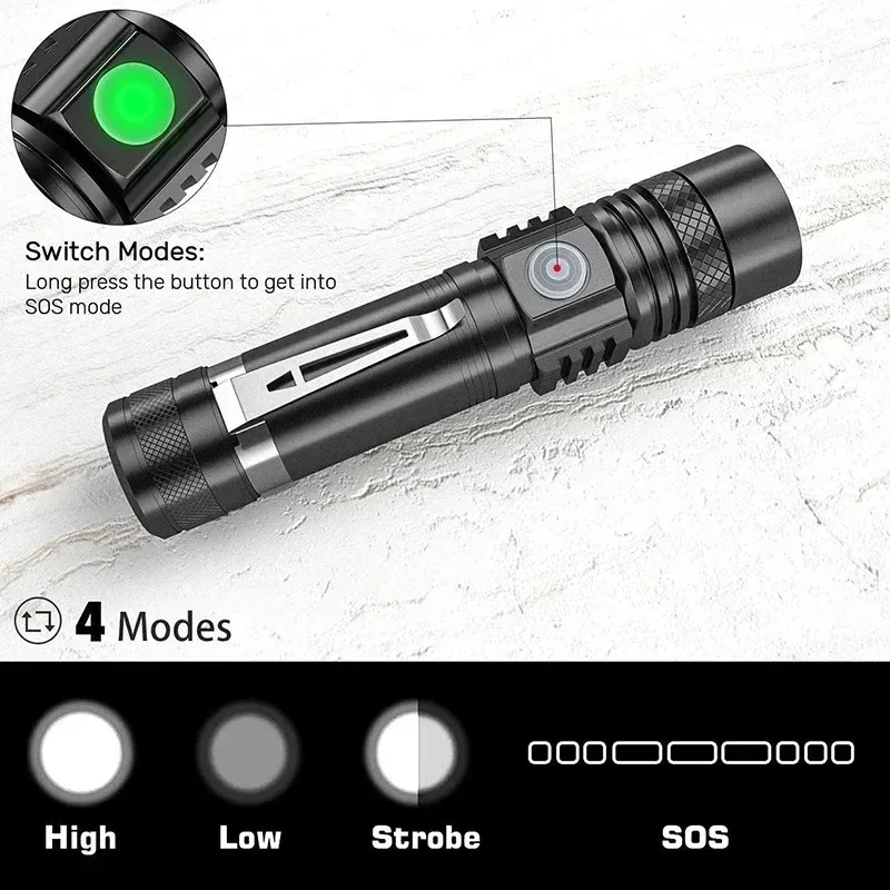 T6 LED Rechargeable Flashlight - Outdoor Hunting Lights 评论和价格