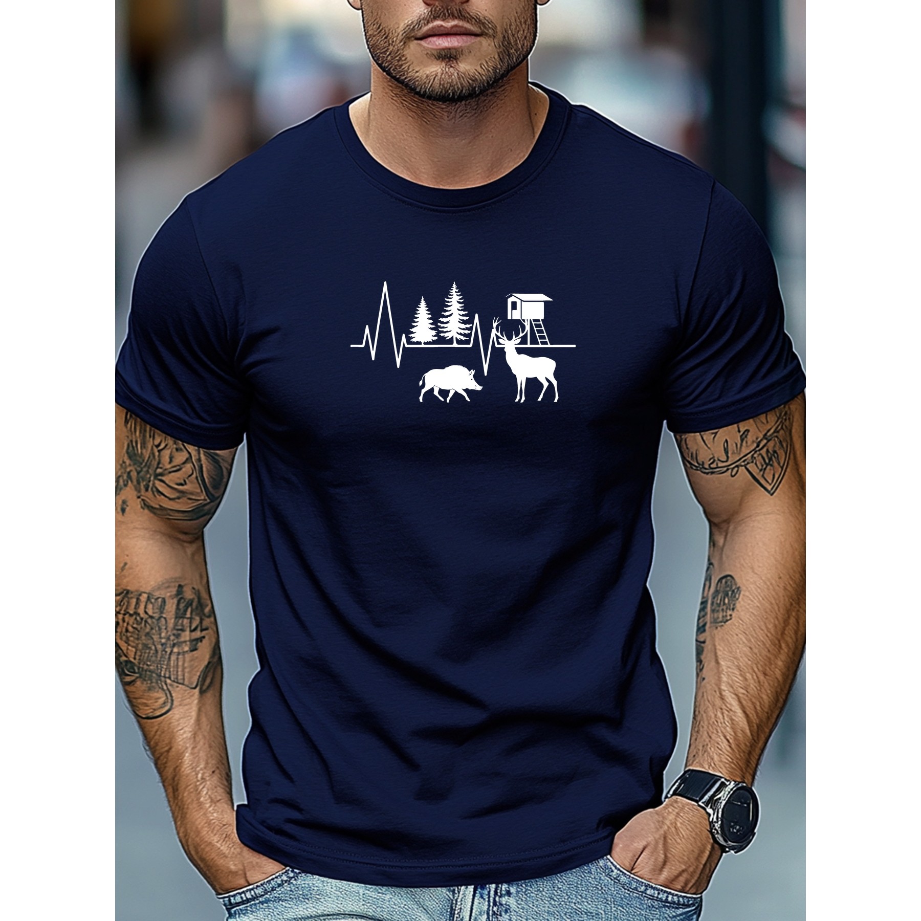Hunting Heartbeat Graphic Tee  - Outdoor Hunting Graphic Tees 评论和价格